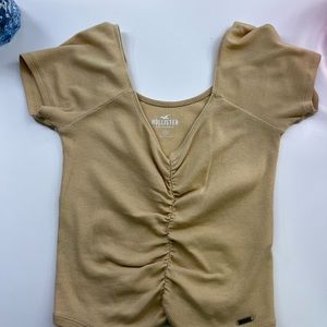 Hollister for the shoulder tan shirt